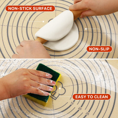 Dania & Dean baking mat shows non-stick surface for easy release.