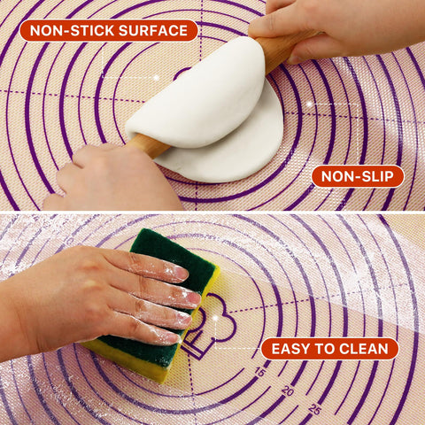 DANIA & DEAN non-stick surface for easy dough lifting