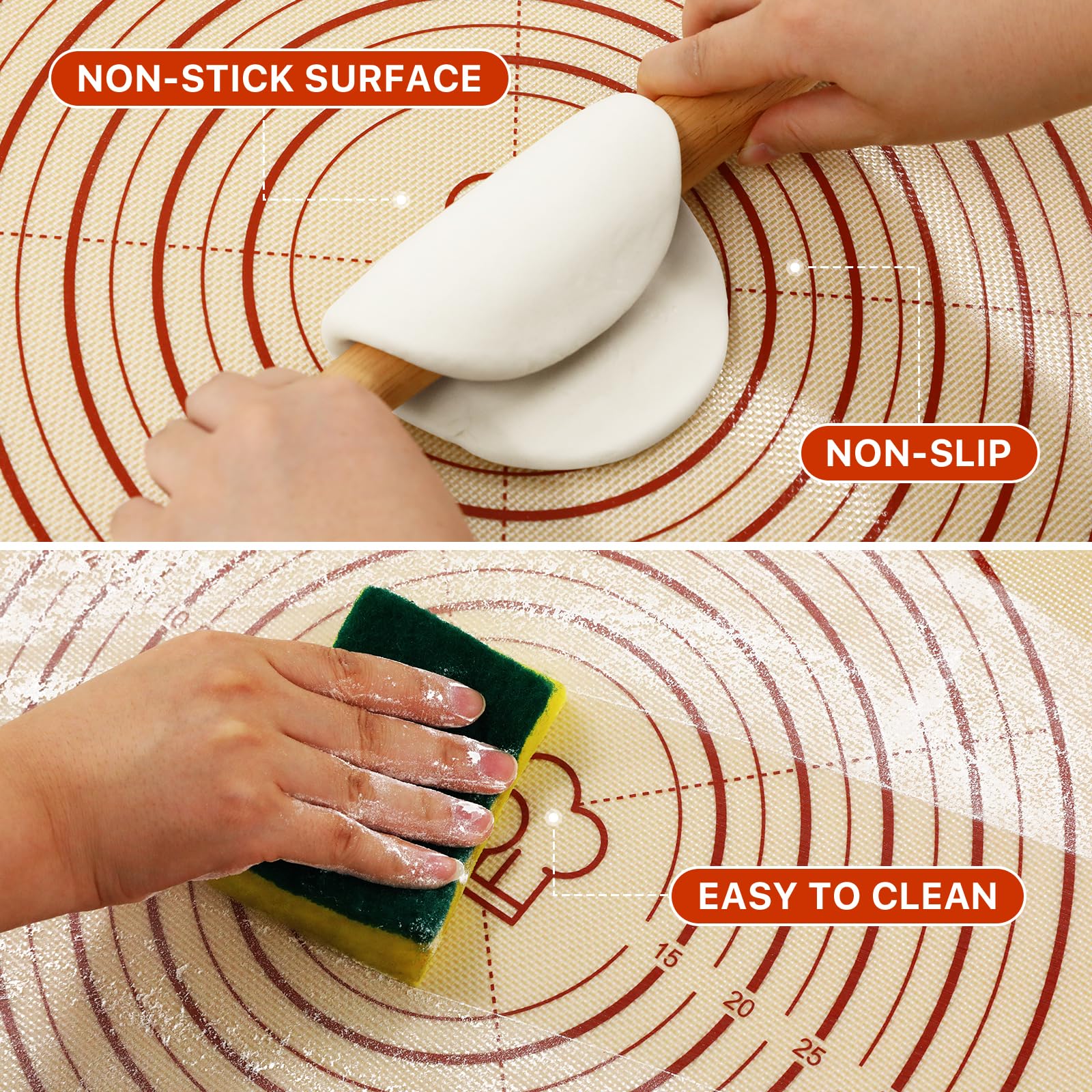 DANIA & DEAN measurement grid mat helps portion dough precisely during prep