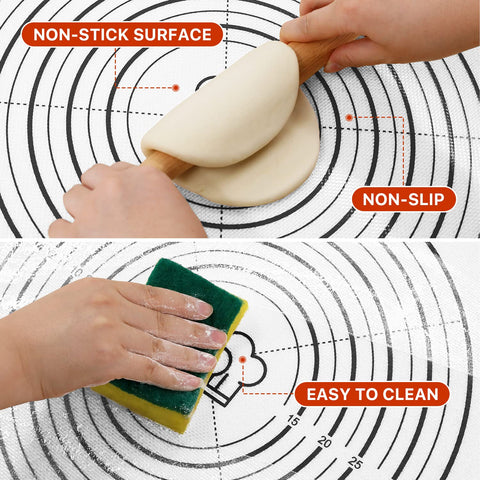 DANIA & DEAN Pastry Mat cookies setup shows even spacing for uniform bake