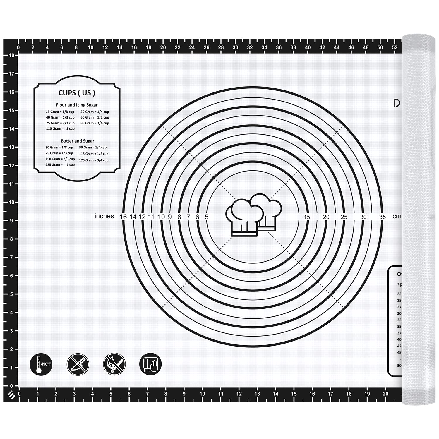 DANIA & DEAN Pastry Mat full view for large-batch dough rolling and cleanup ease