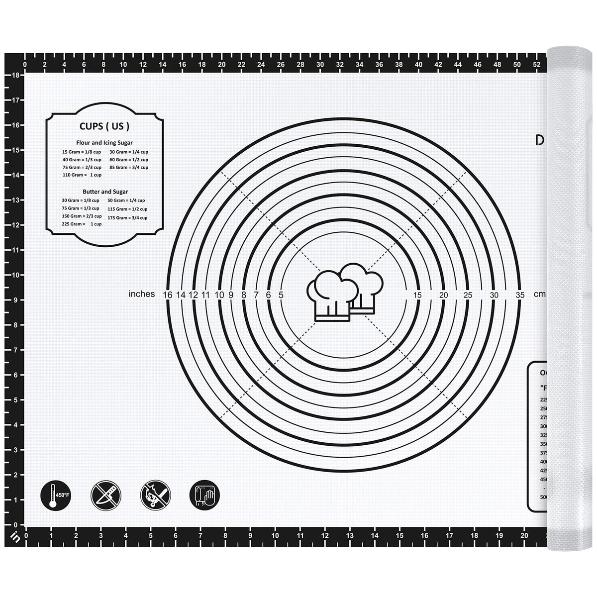 DANIA & DEAN Pastry Mat full view for large-batch dough rolling and cleanup ease