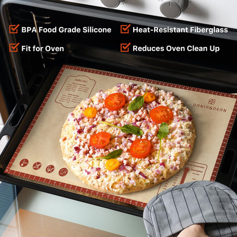 Dania & Dean silicone baking mat nonstick surface for easy cleanup