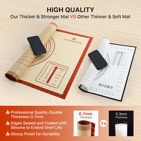 Dania & Dean silicone baking mat safe for oven microwave and freezer
