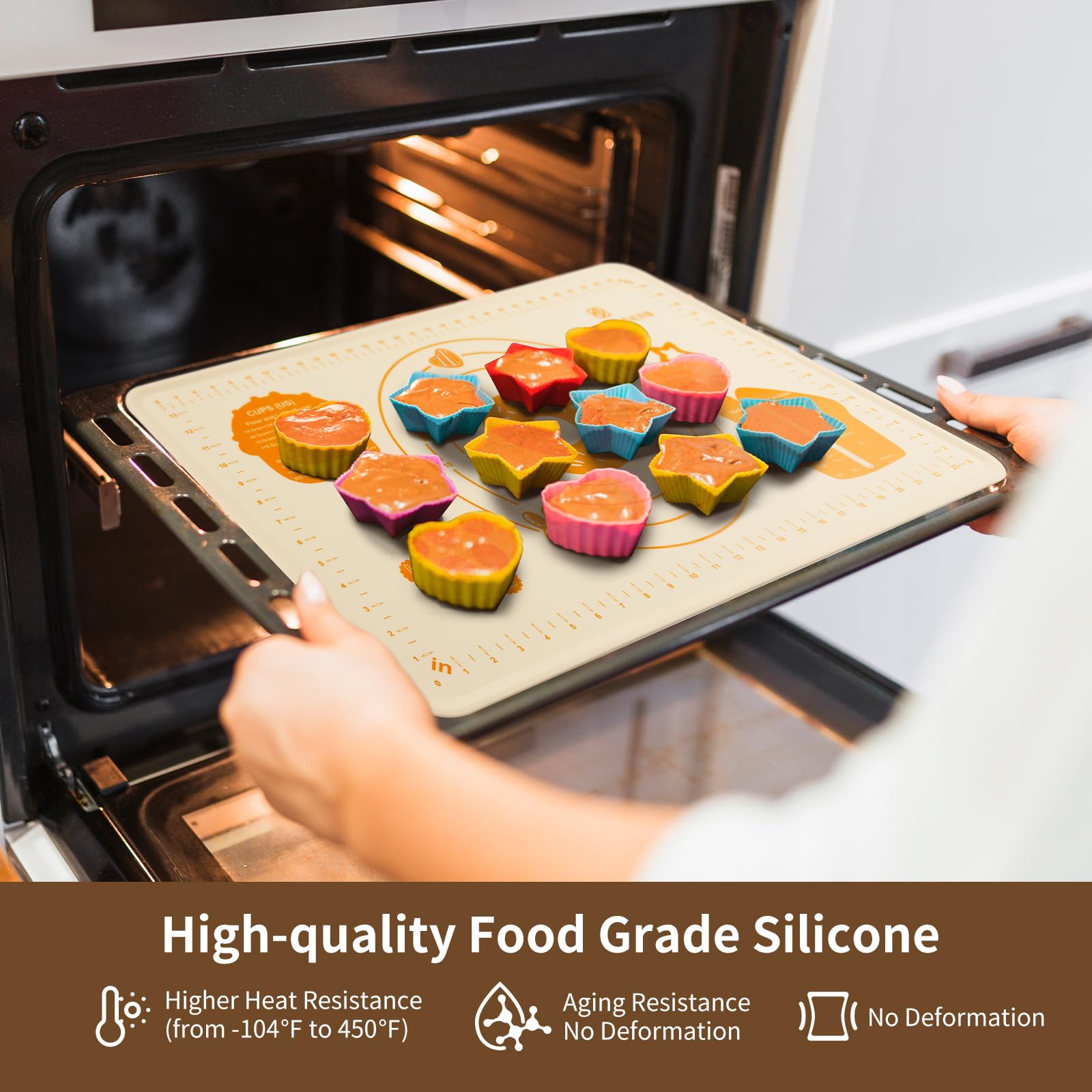 DANIA & DEAN silicone baking mat high heat resistance suits oven and freezer tasks