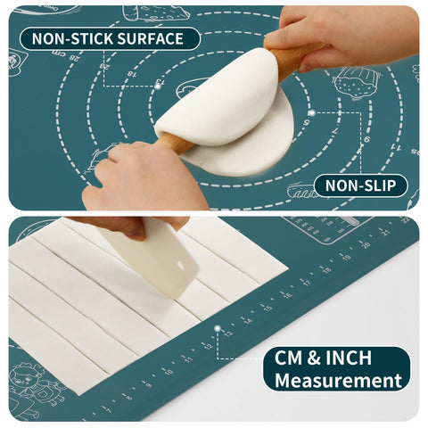 DANIA and DEAN non-stick surface and anti-slip bottom keep dough in place