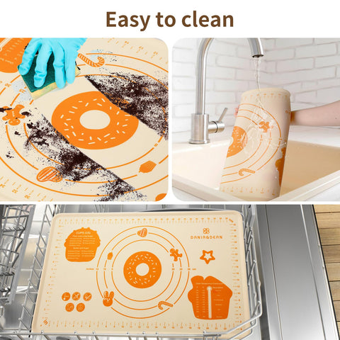 DANIA & DEAN silicone baking mat nonstick surface aids easy dough handling