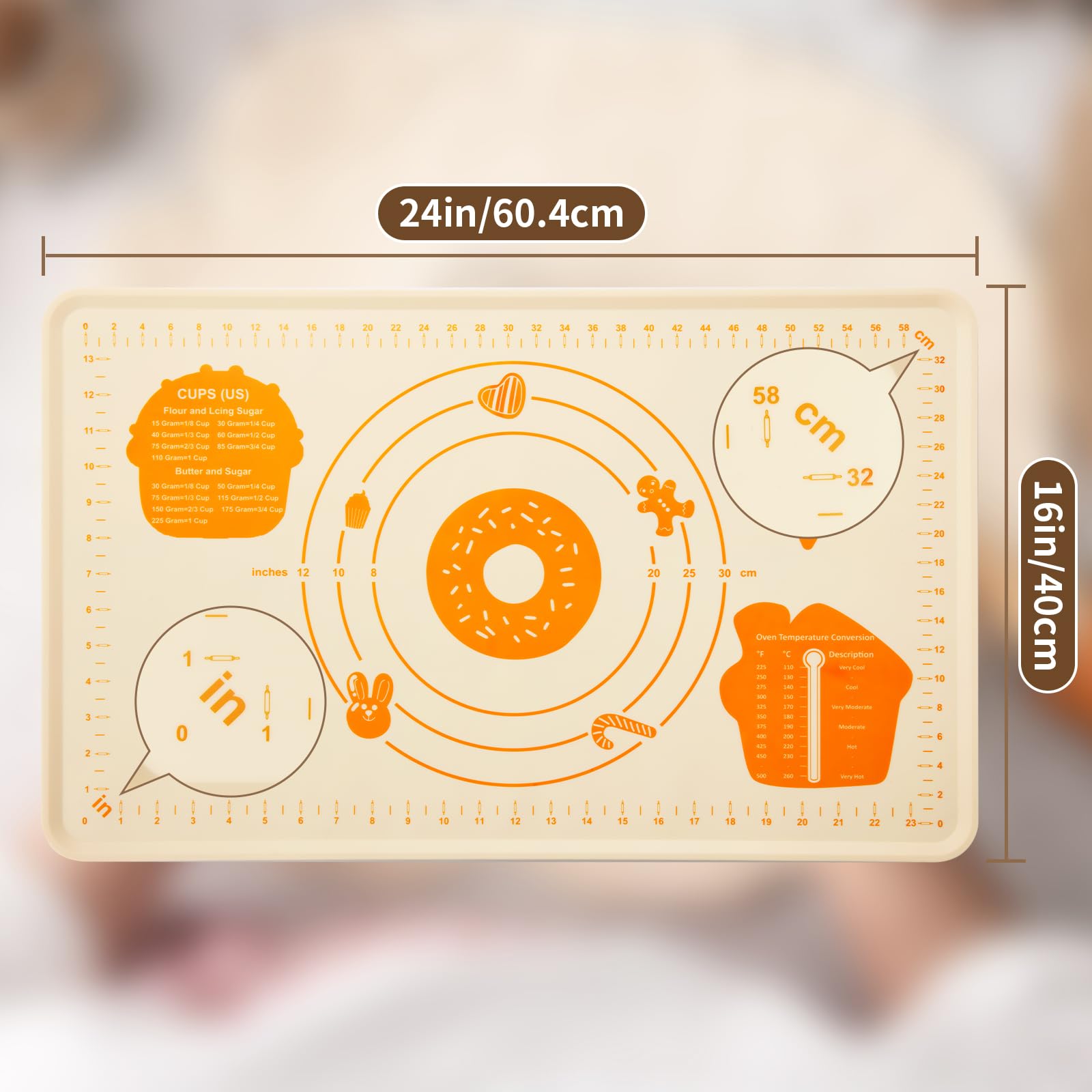 DANIA & DEAN silicone baking mat versatile uses protect counters during baking and kneading