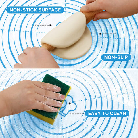 DANIA & DEAN non-slip base keeps mat steady during rolling