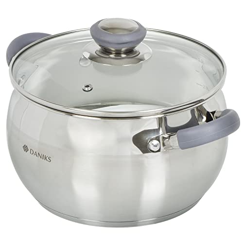 Daniks stock pot with tri-ply bottom for even heating on all cooktops