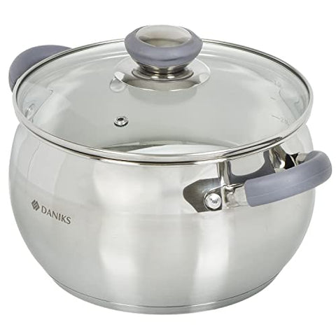 Daniks stock pot with tri-ply bottom for even heating on all cooktops