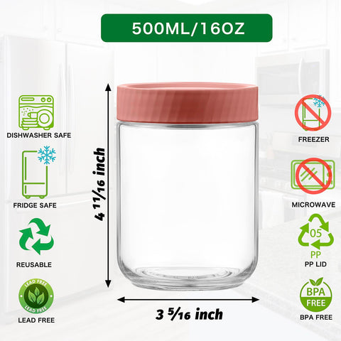Danmu six-pack glass jars with lids provide organized meal prep options.