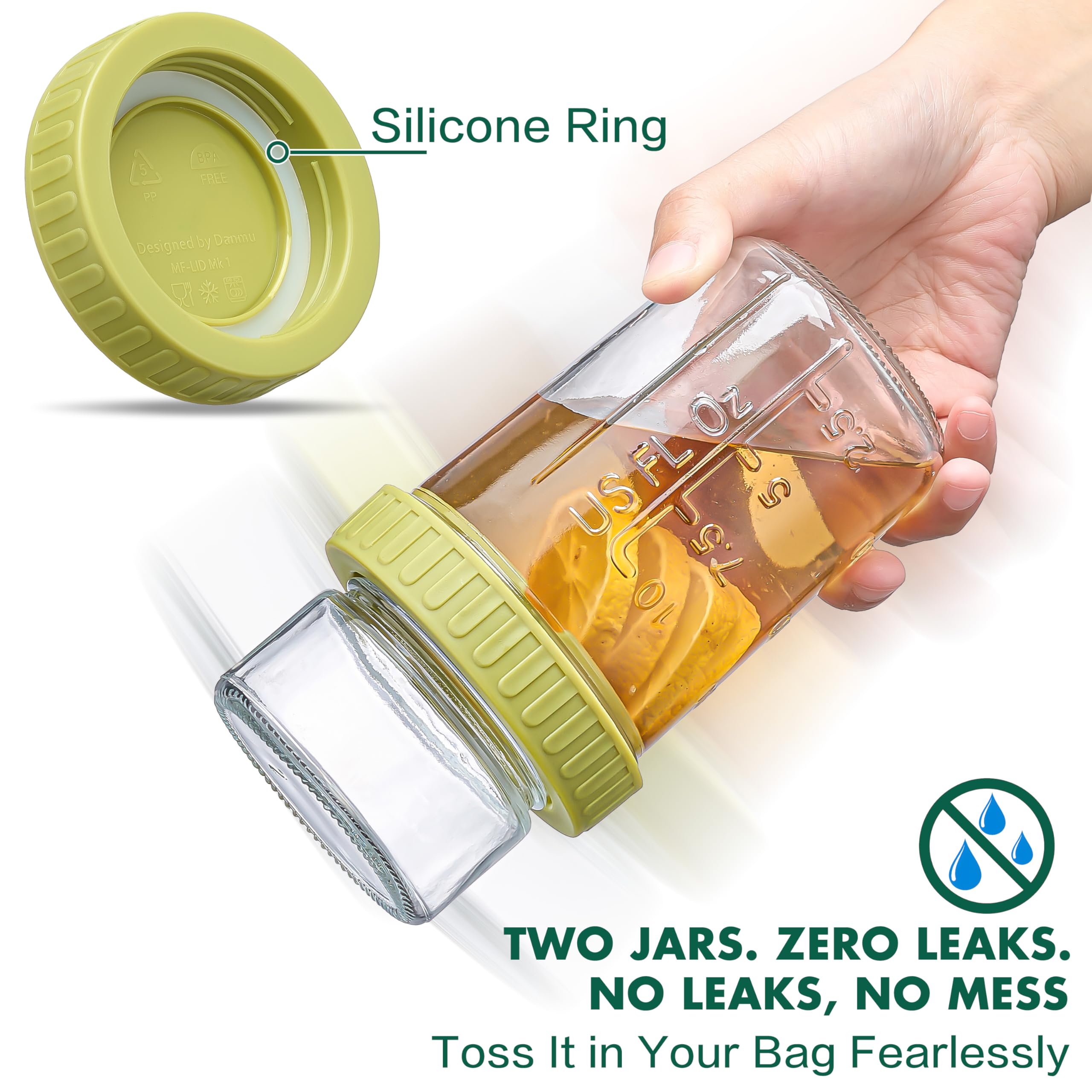 Danmu wide-mouth jar with measurements for easy portions.
