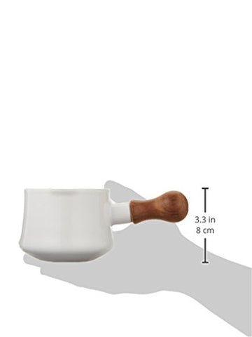 Dansk Kobenstyle White Butter Warmer teak handle and enamel deliver timeless style