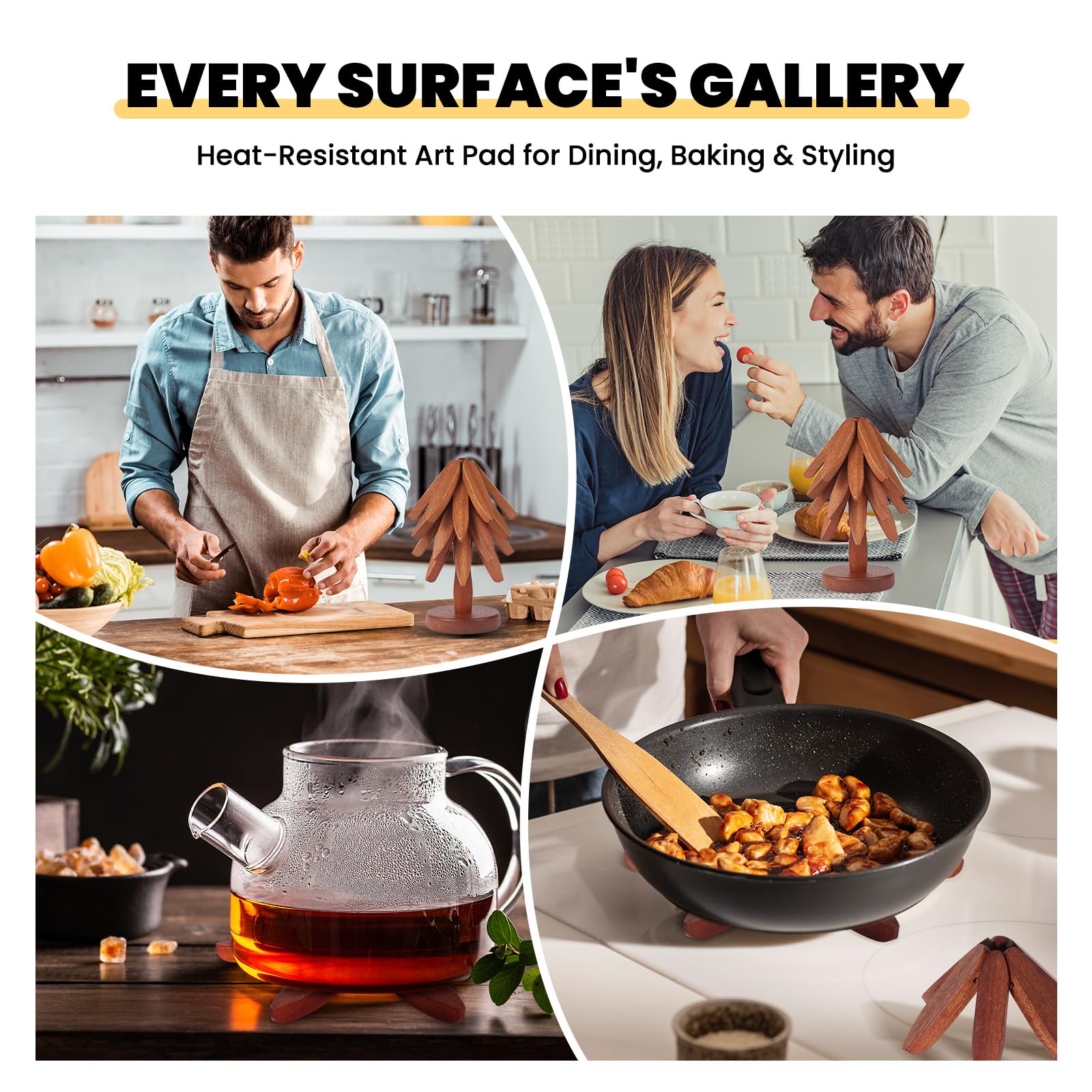 DAOLEMIJI six-inch diameter trivet fits most hot dishes.