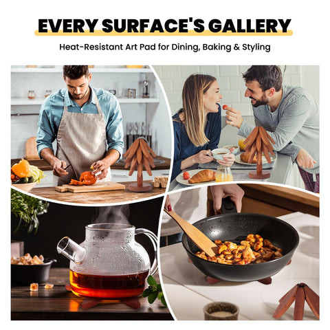 DAOLEMIJI six-inch diameter trivet fits most hot dishes.