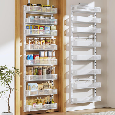 DAOTENGQL pantry door organizer with mesh baskets for easy visibility and airflow