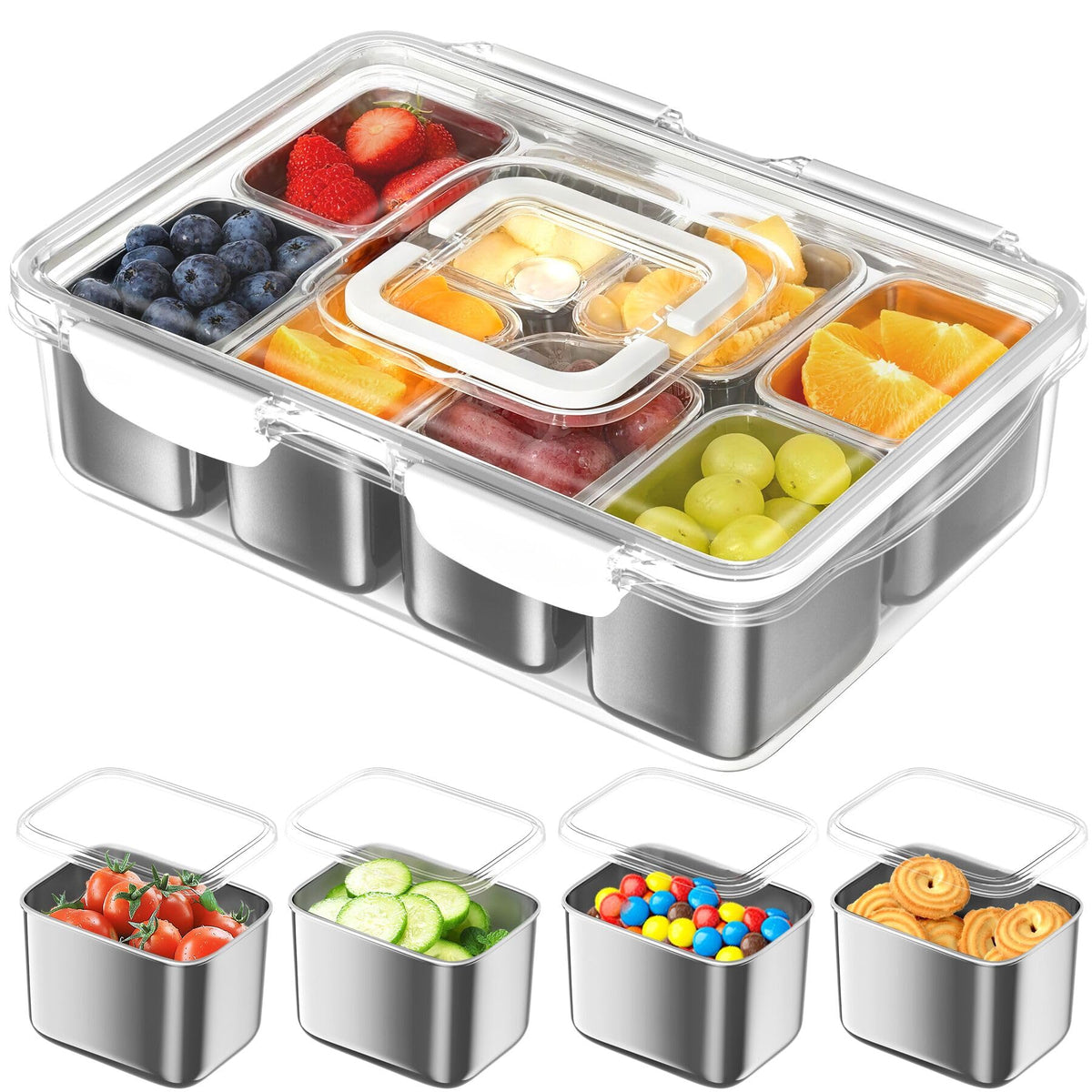 DAOTENGQL Snackle Box with eight compartments for organized snacking on the go