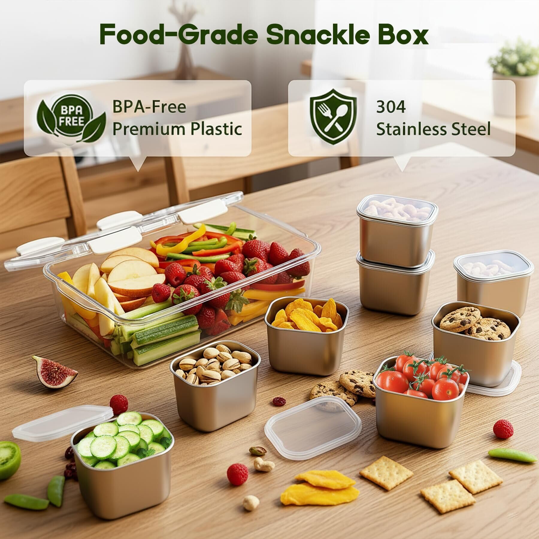 DAOTENGQL Snackle Box foldable handle for easy transport to picnics