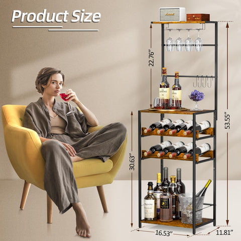 DAOUTIME corner mini bar cabinet demonstrates space saving design
