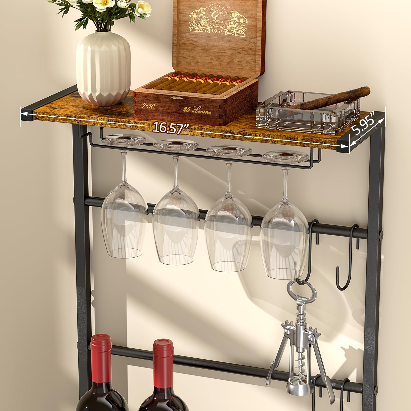 DAOUTIME includes four S-hooks for hanging glasses and accessories