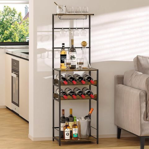 DAOUTIME freestanding corner bar design fits compact living spaces