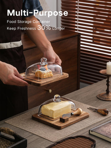 DAQJIOO elegant kitchen decor butter dish for modern or farmhouse styles.