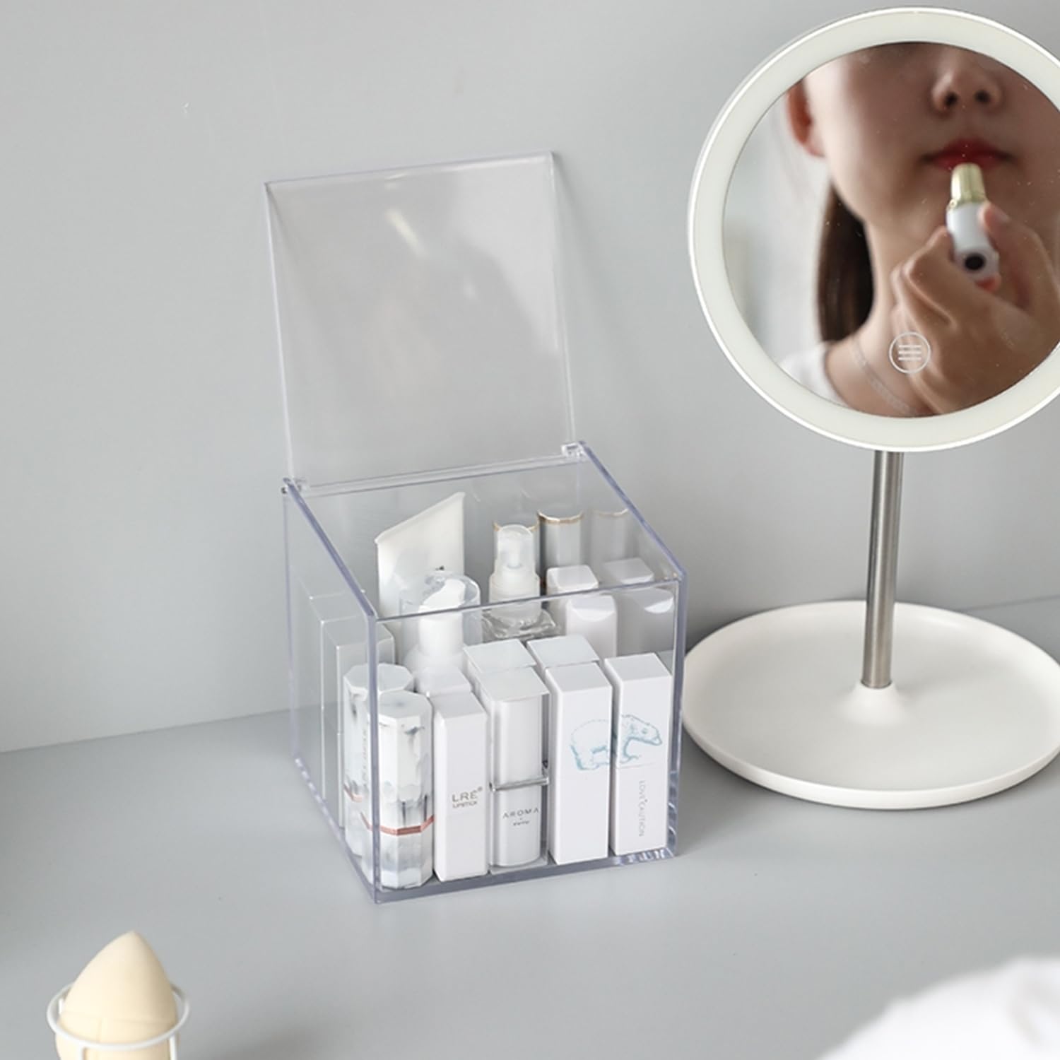 DARENYI vertuoline capsule organizer with transparent body keeps K cups visible.