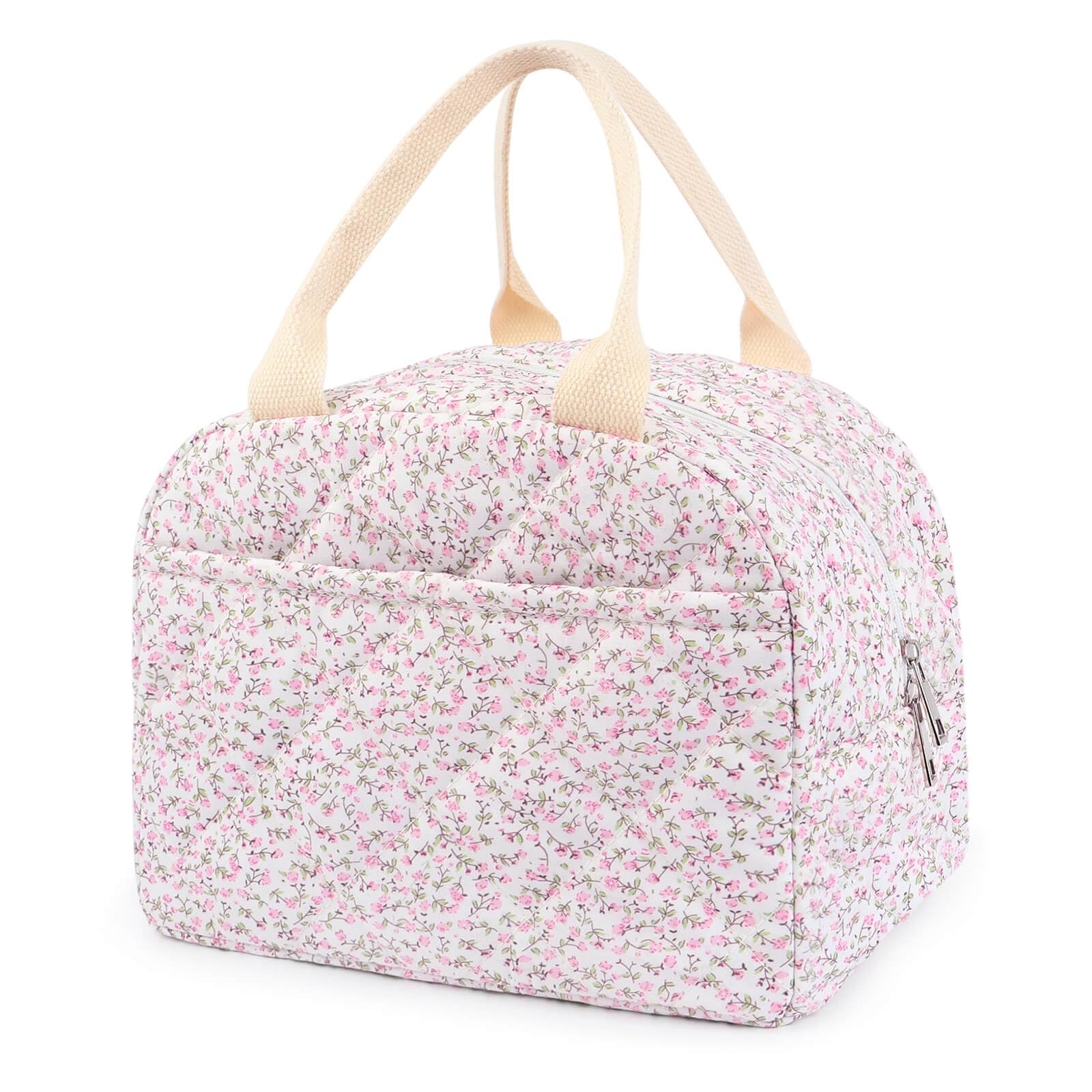 Dark Swan lunch bag showcases a cute floral pattern for stylish daily use.