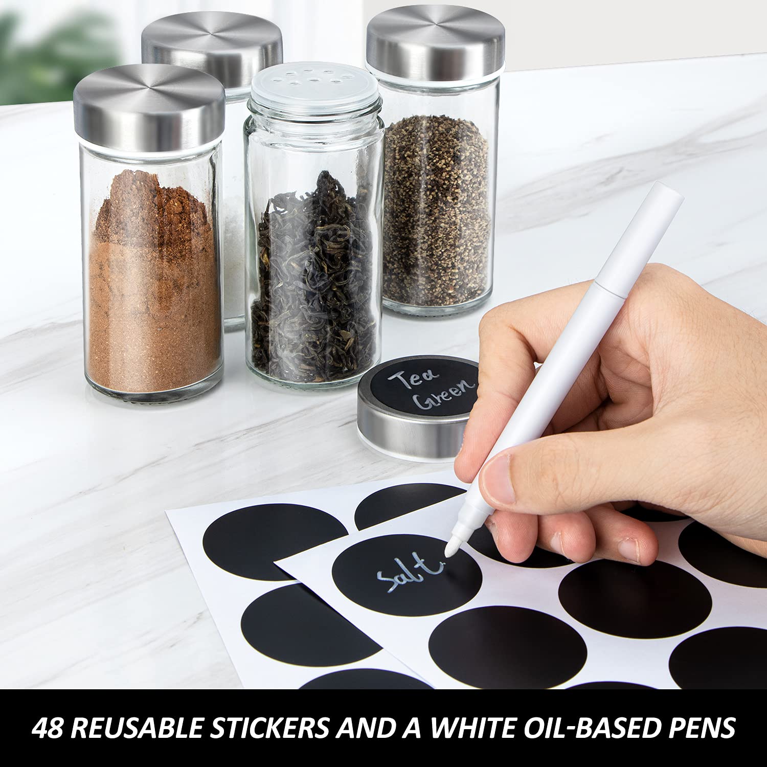 Dasaka compact spice organizer fits cabinets or countertops.