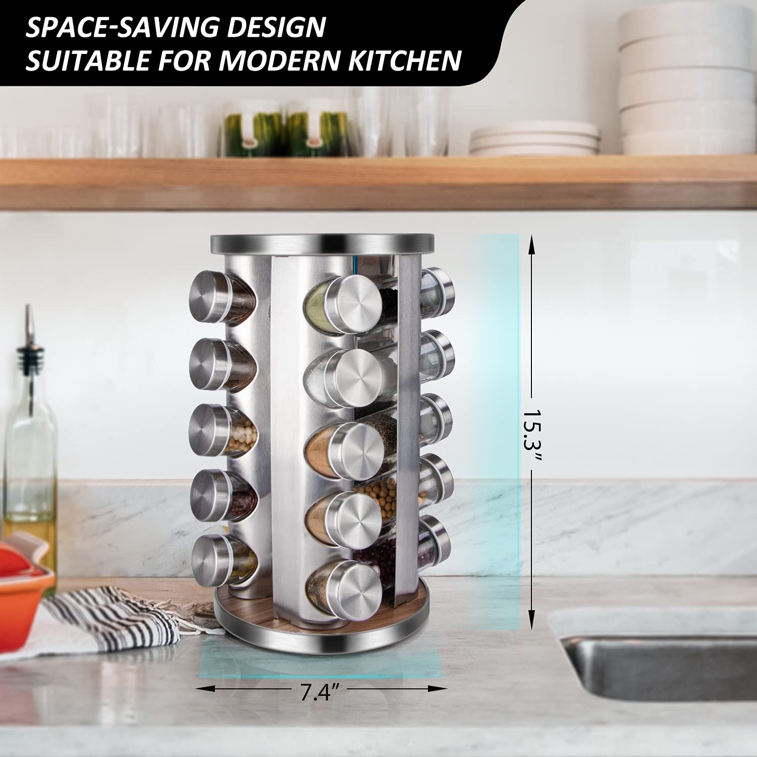 Dasaka spice jars 3oz with sealing lids preserve aroma and freshness.