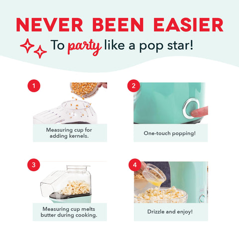 DASH Fresh Pop popcorn in bowl for theatre-style results at home