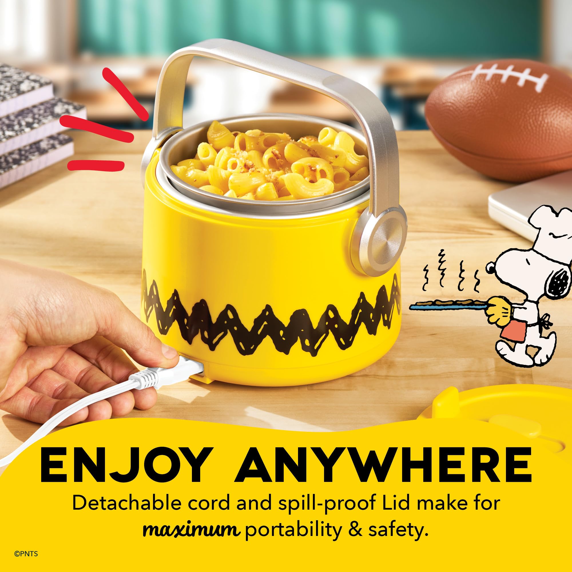 Removable stainless steel storage insert for easy filling, cleaning, and storage.