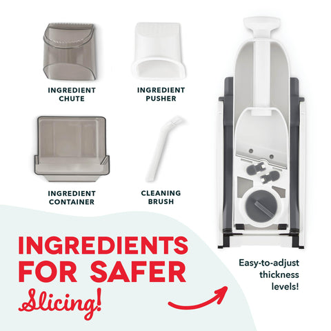 DASH Safe Slice folding design for compact, easy storage.