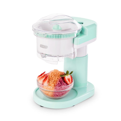 Dash Shaved Ice Maker on countertop for quick, fresh snow cones at home.