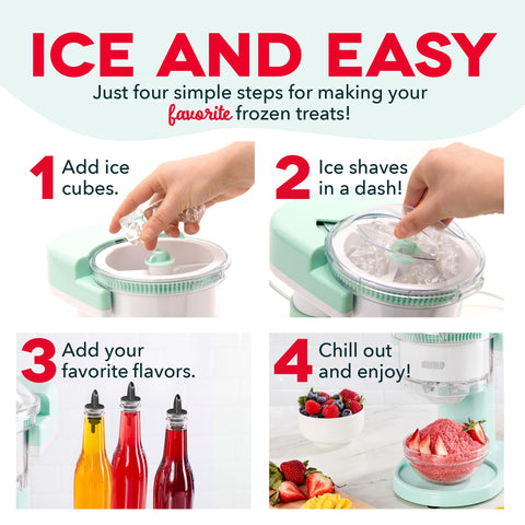 Dash Shaved Ice Maker dispensing slushies to cool down on a hot day.