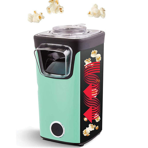 Dash Turbo Pop Popcorn Maker with measuring cup showing portion control for perfect servings