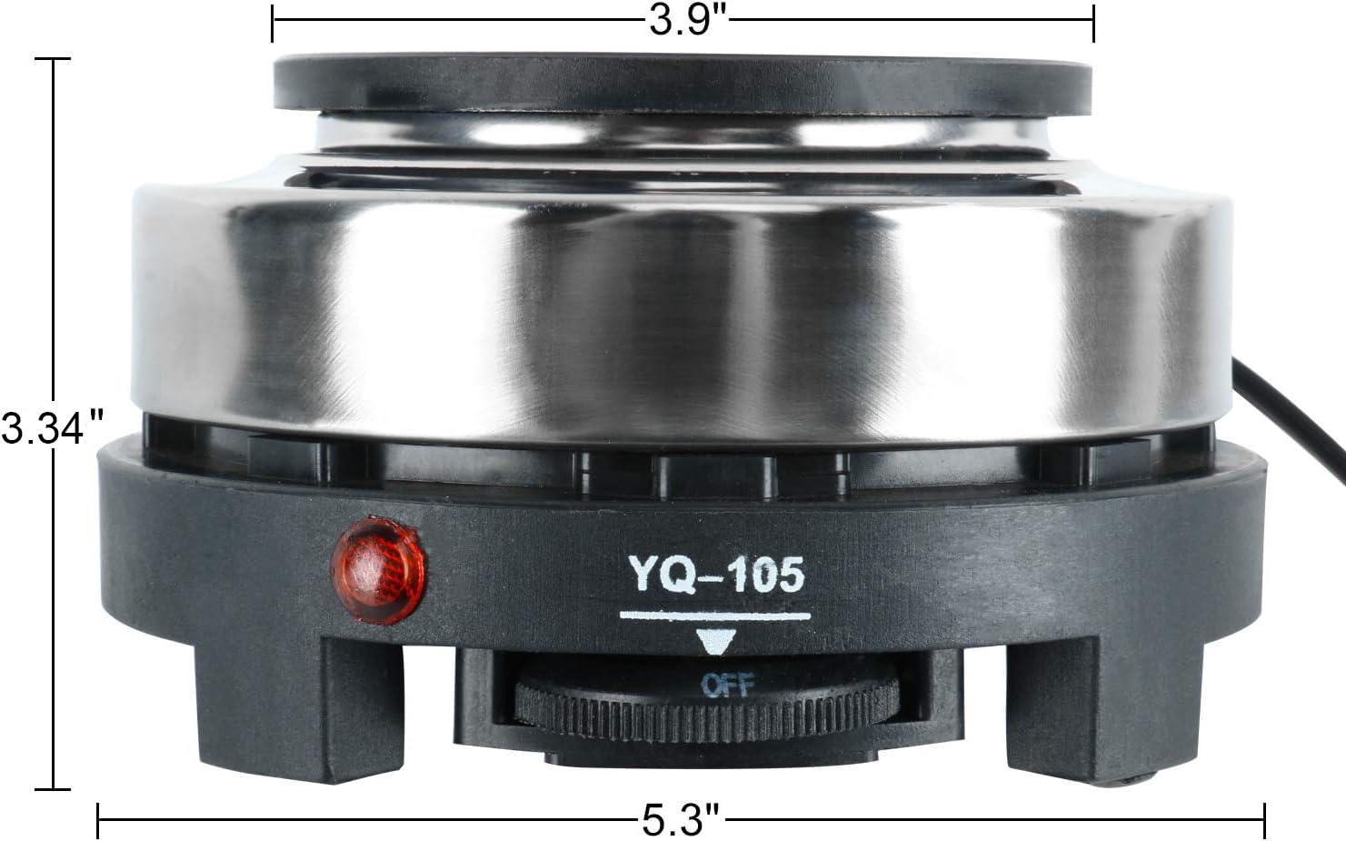 DasMarine 500W hot plate knob-control close-up enables precise temperature adjustments.