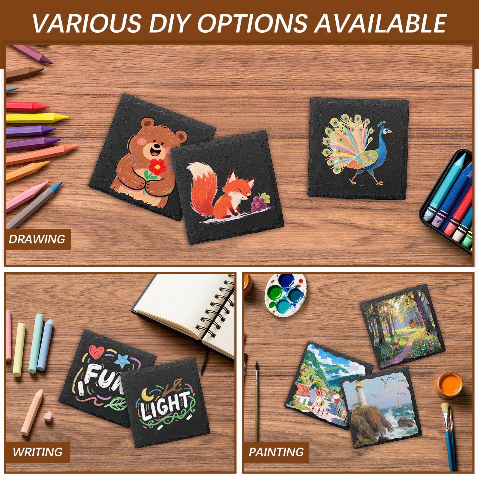 DASSNANE slate coaster DIY engraving option for personalized gifts.