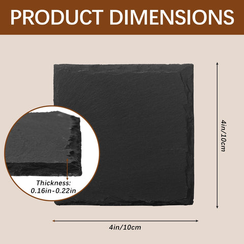 DASSNANE slate coaster texture closeup reveals unique stone pattern and durability.