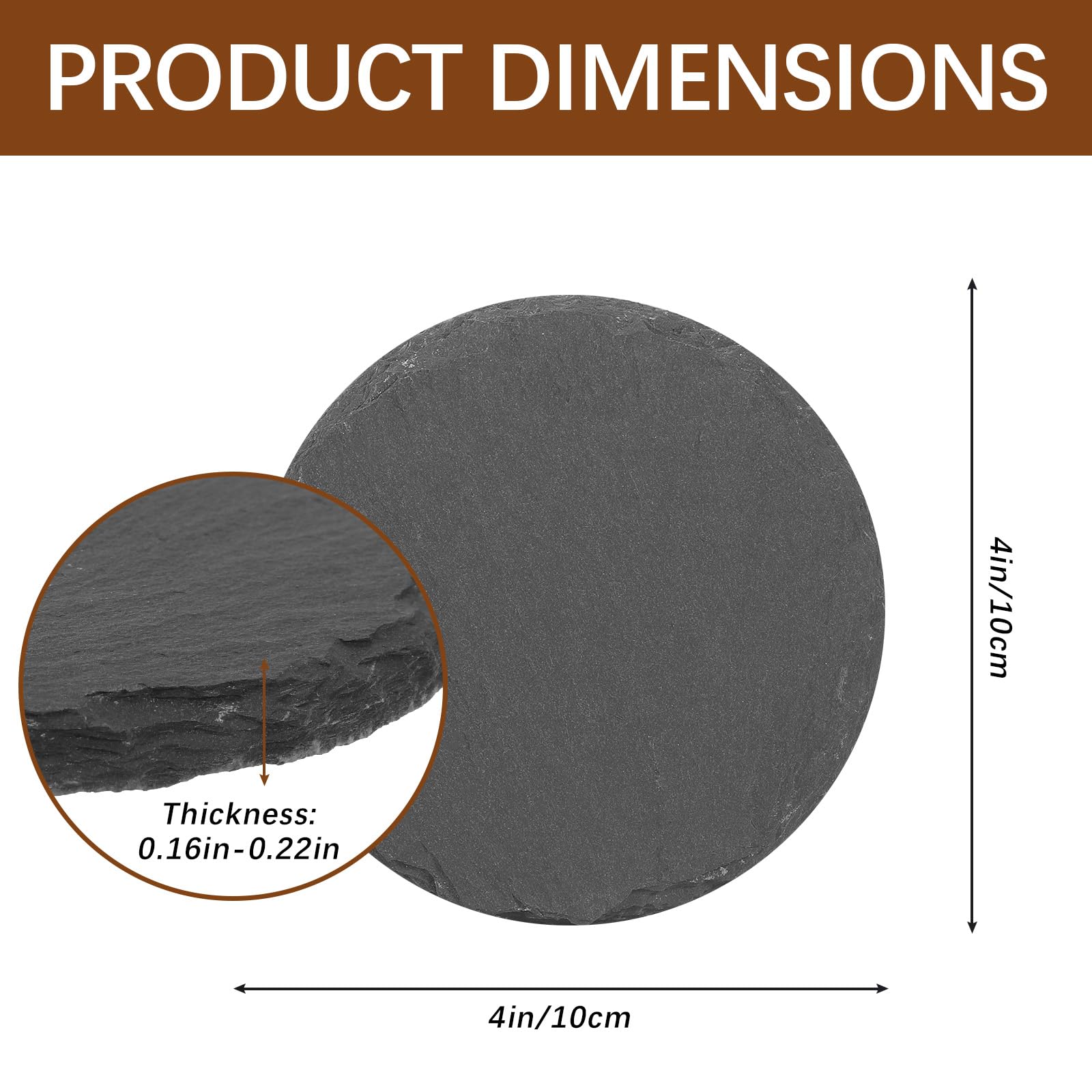 DASSNANE slate coasters anti-scratch bottom closeup protects surfaces with reliable grip.