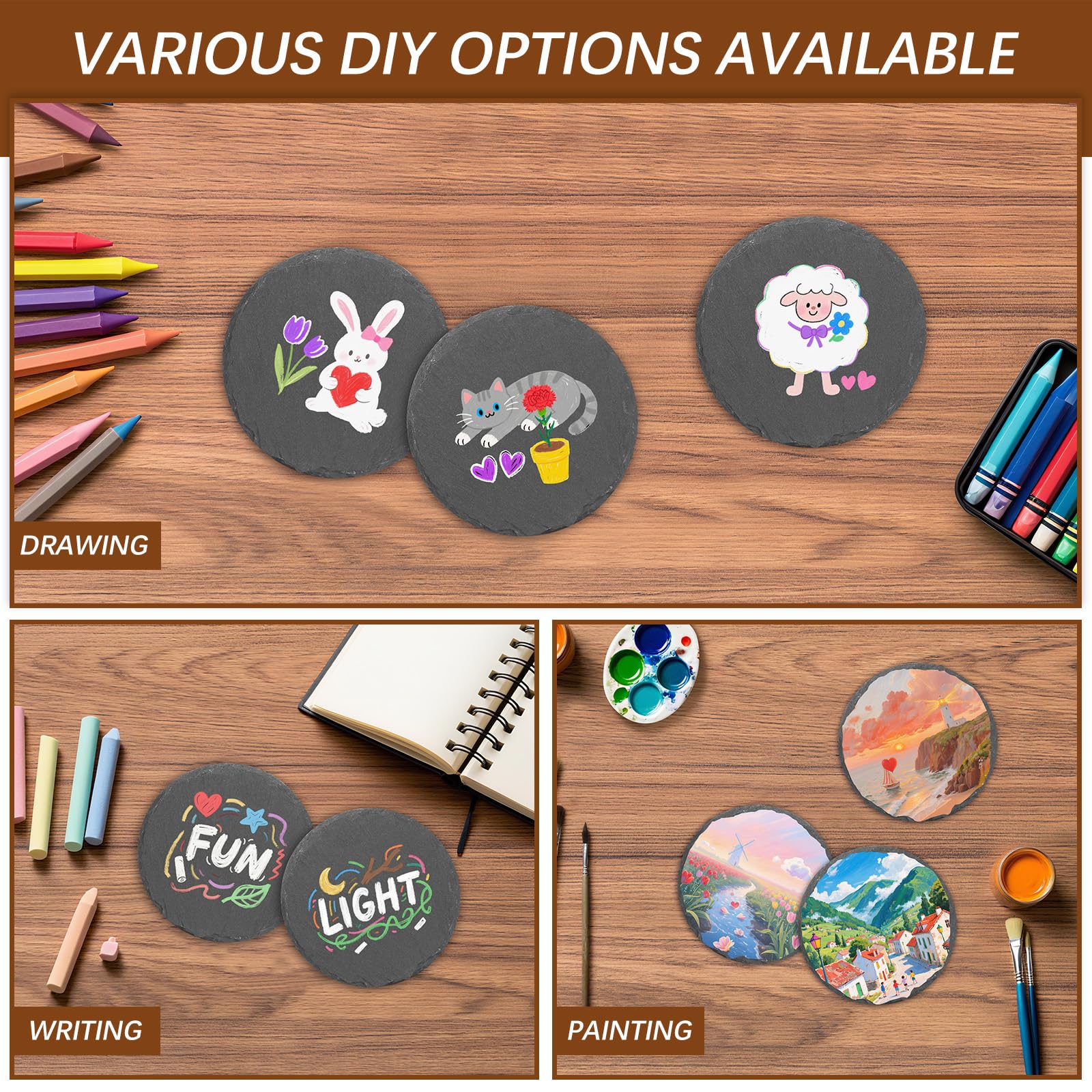 DASSNANE slate coasters are ideal gifts for weddings, housewarmings, and celebrations.