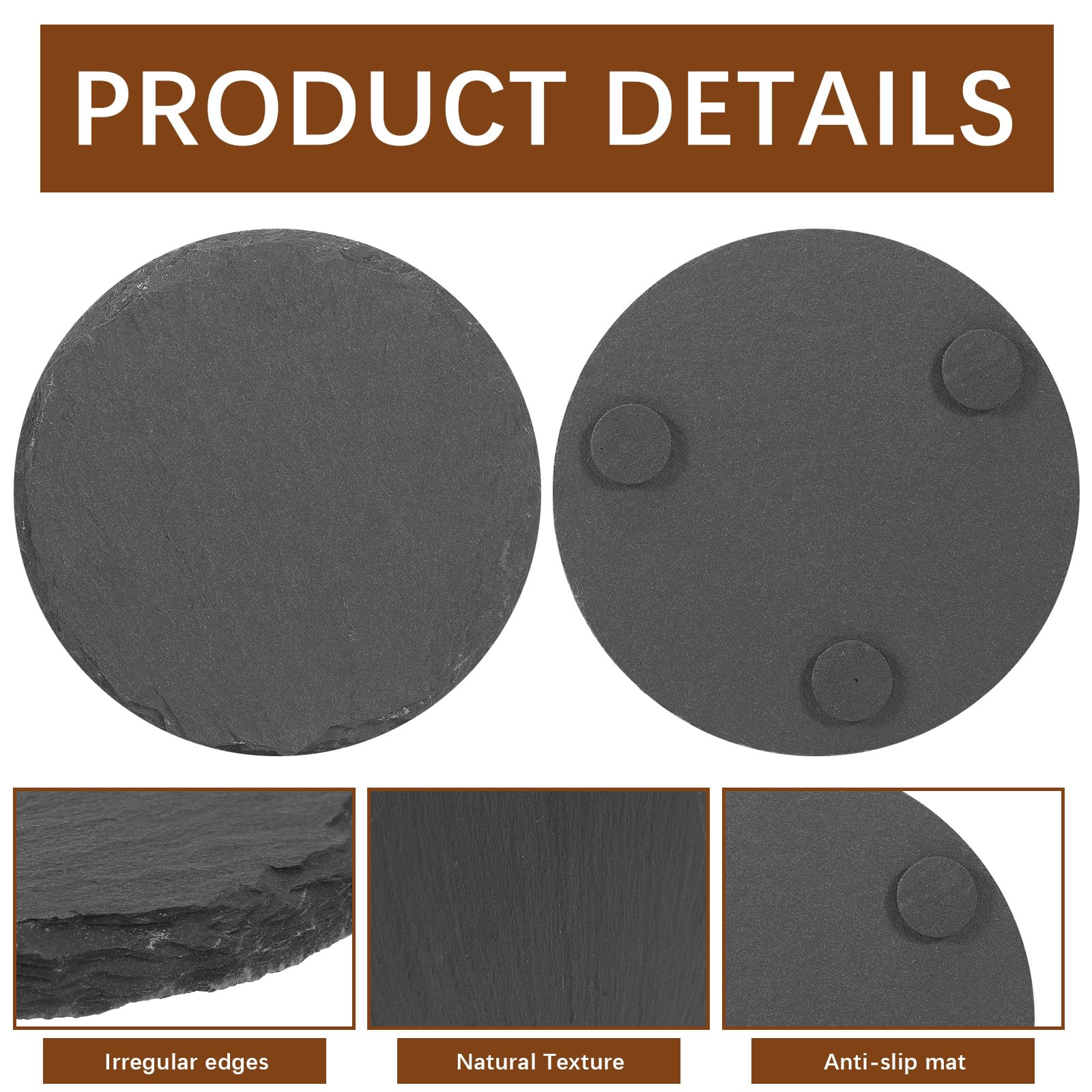 DASSNANE engraving-ready slate coasters demonstrate customization options for names or artwork.