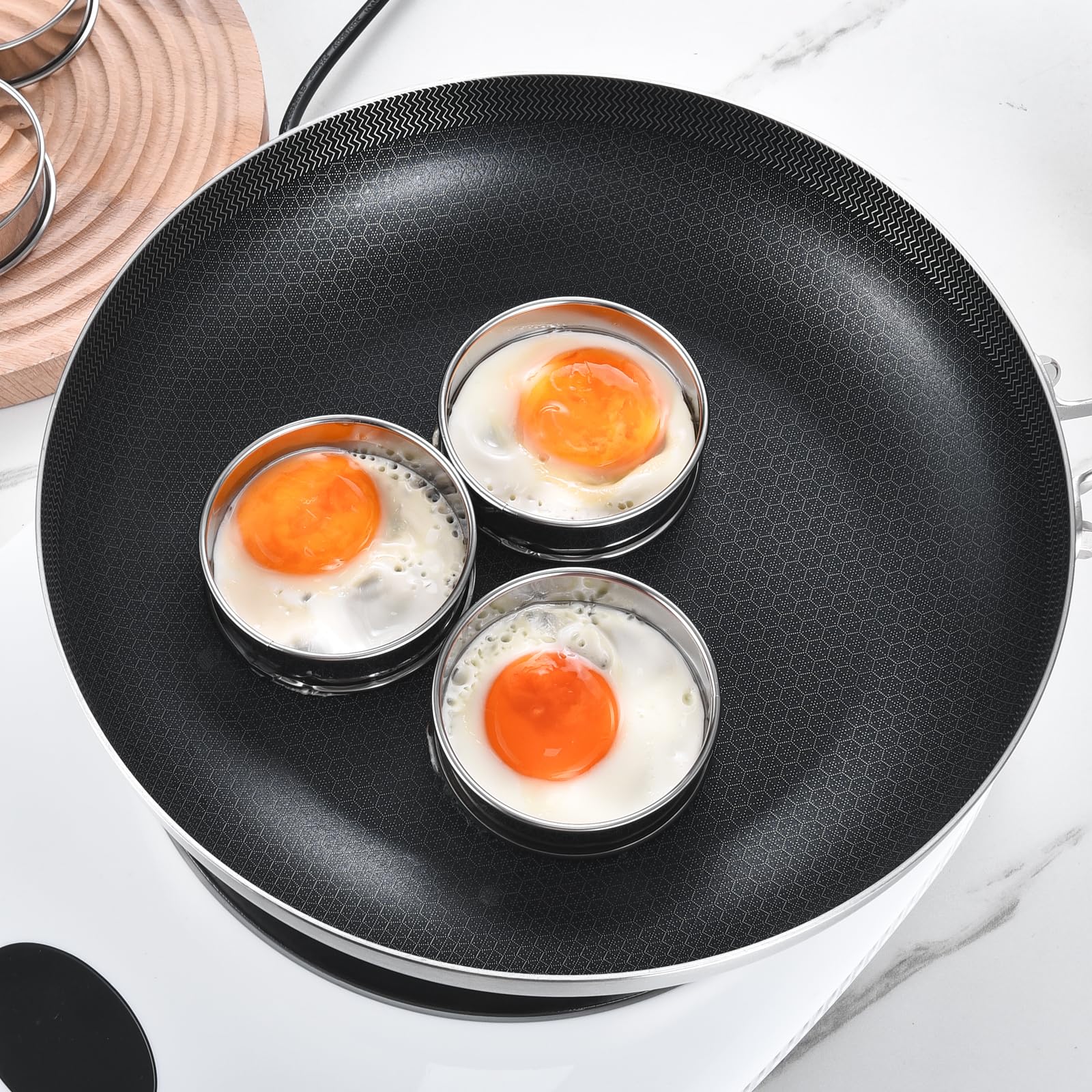 DATANYA 12-piece baking ring set for versatile breakfast creations.