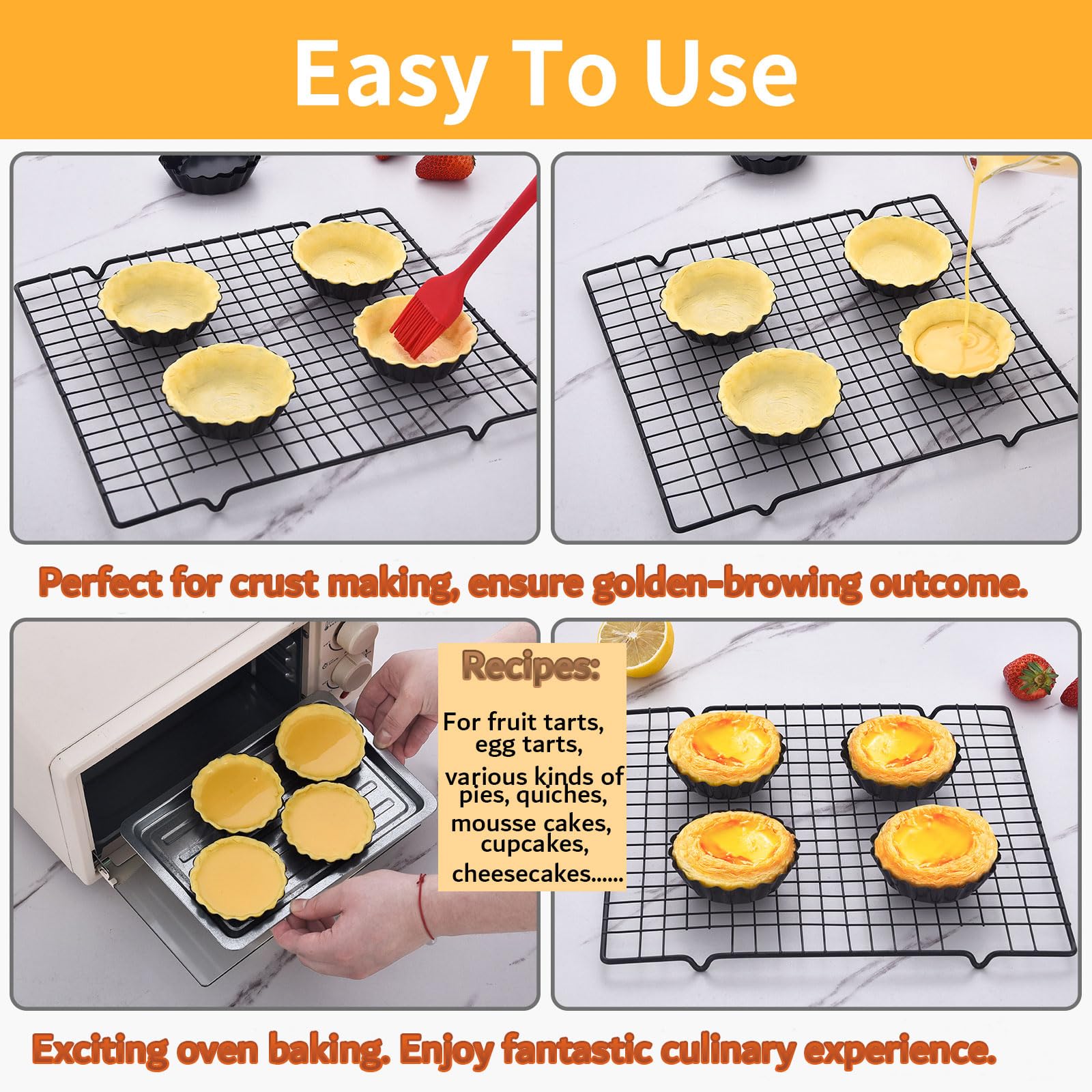 DATANYA 3-inch tart pans ideal for egg tarts and mini desserts