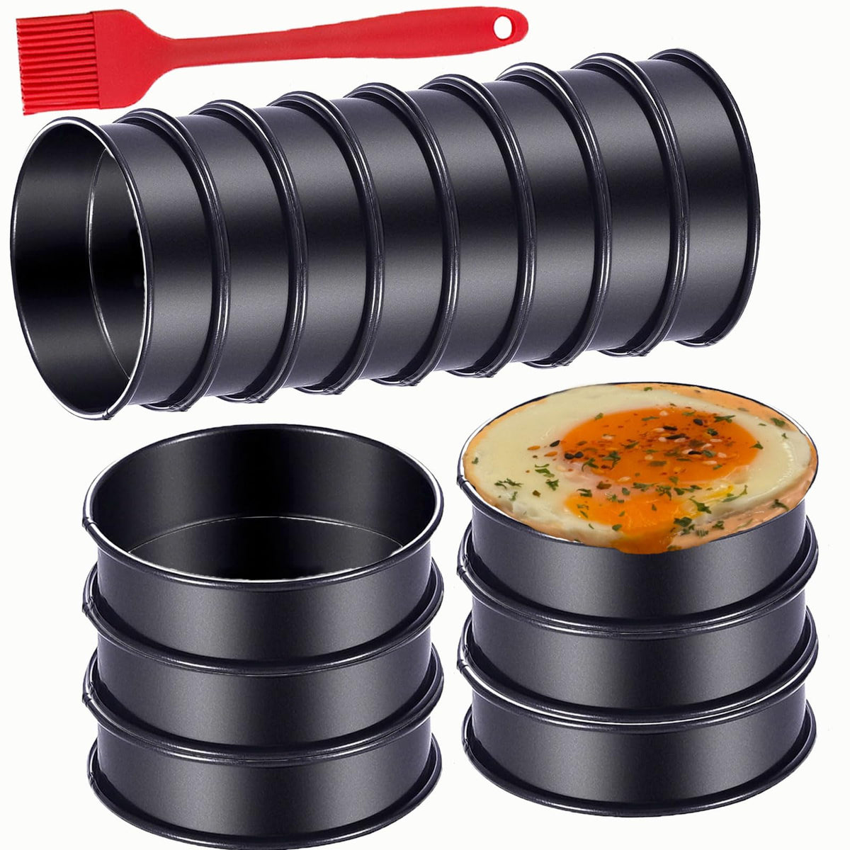 Datanya English muffin rings, 4-inch, create uniform rounds for perfect breakfasts.