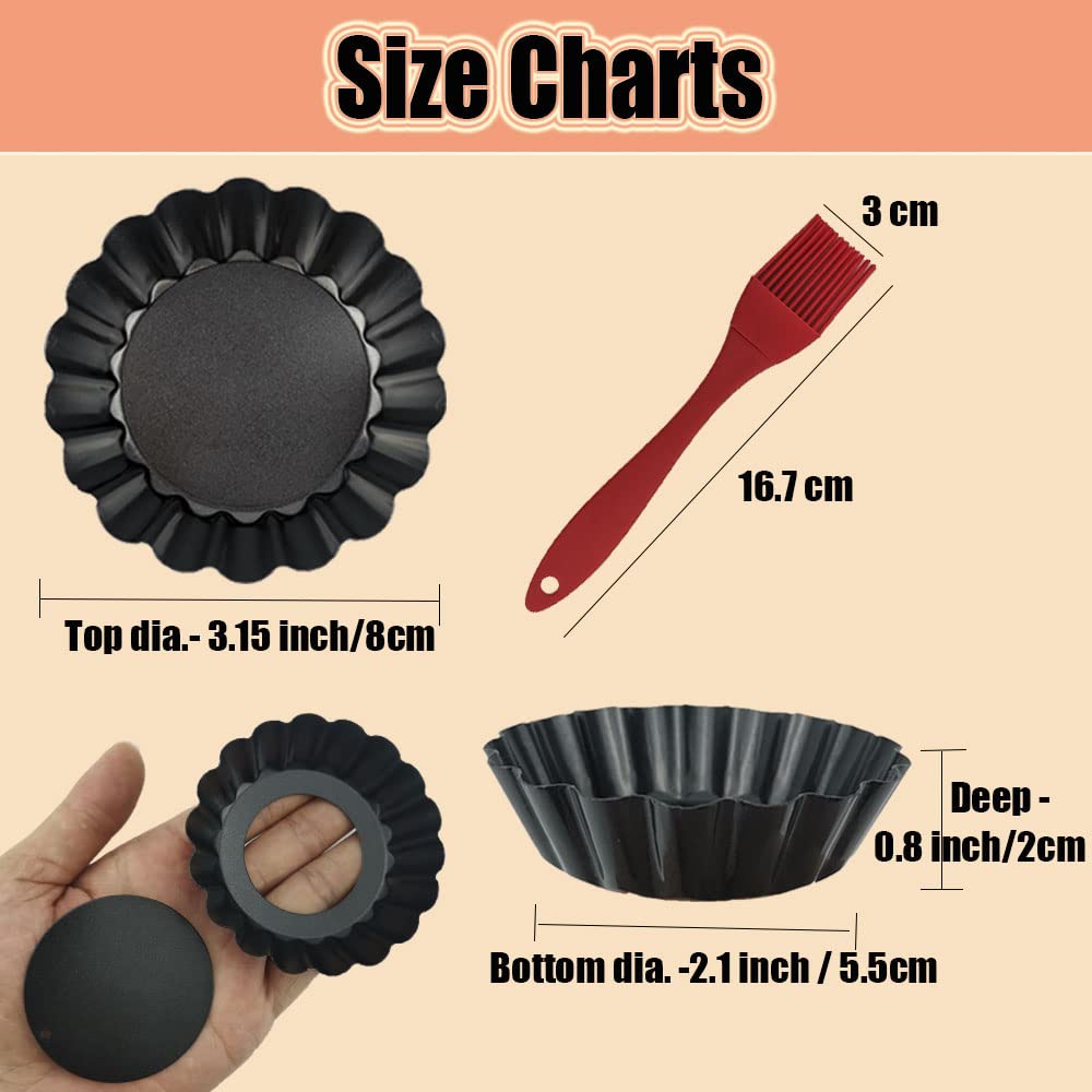 DATANYA nonstick carbon steel tart pans for easy release
