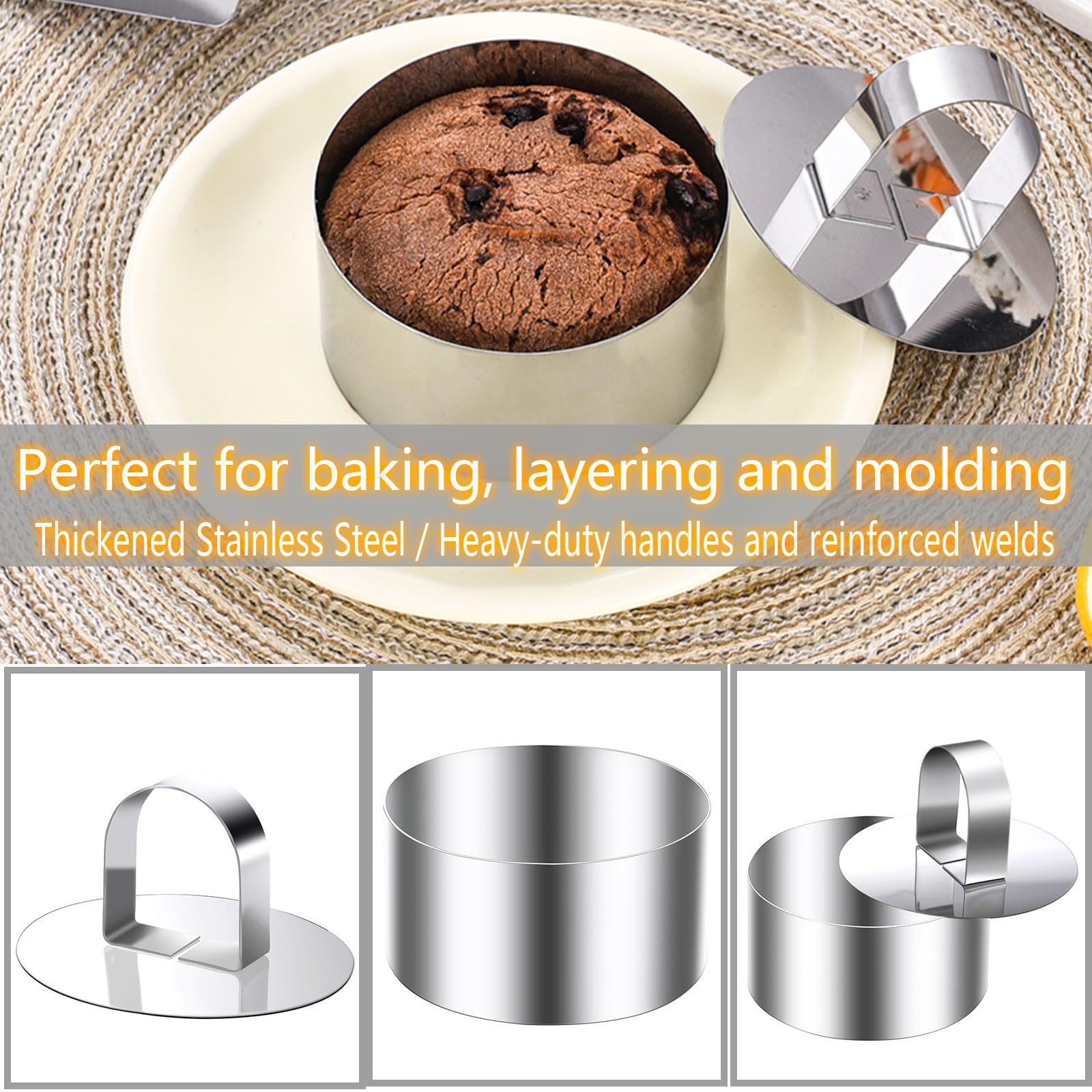 DATANYA round dessert ring mold ideal for mousse layers
