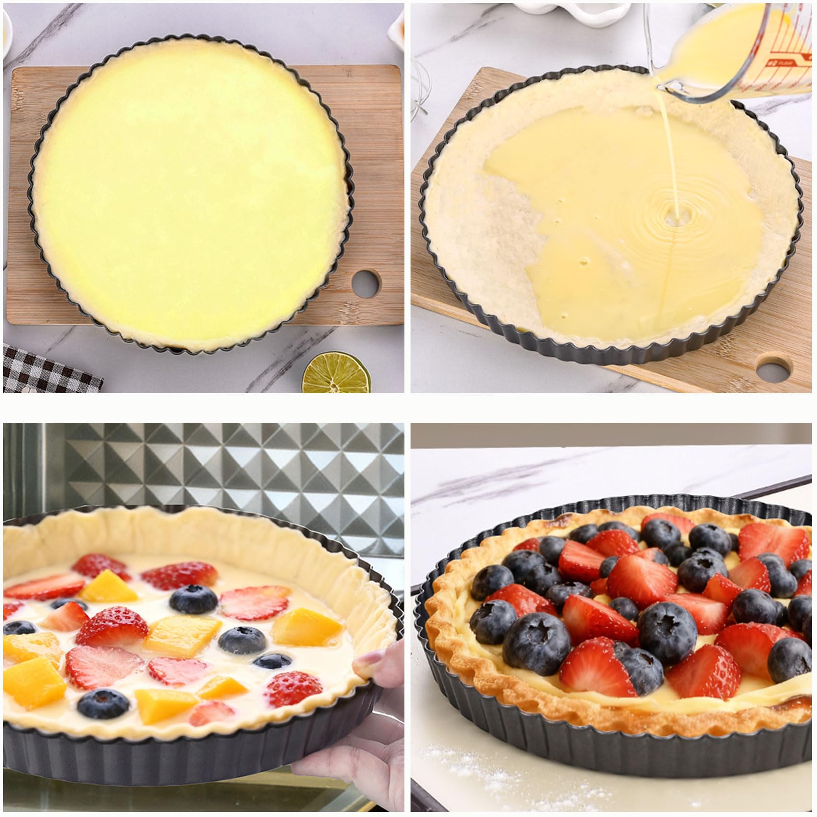 Datanya round tart pan ideal for large fruit tarts and cheesecakes.