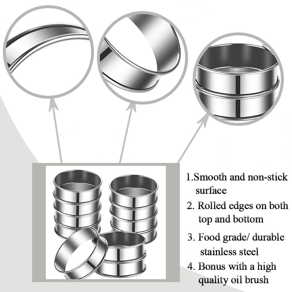 DATANYA stainless steel muffin ring dishwasher safe for quick cleanup